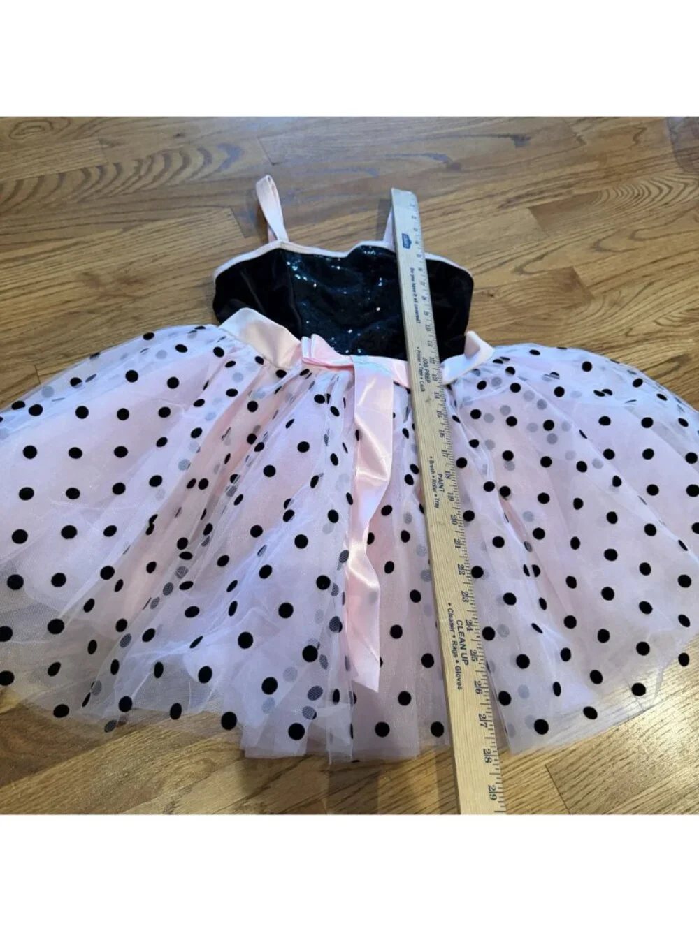REVOLUTION GIRLS BLACK PINK POLKA DOT COMPETITION DANCE COSTUME XXL CHILD TAP MU